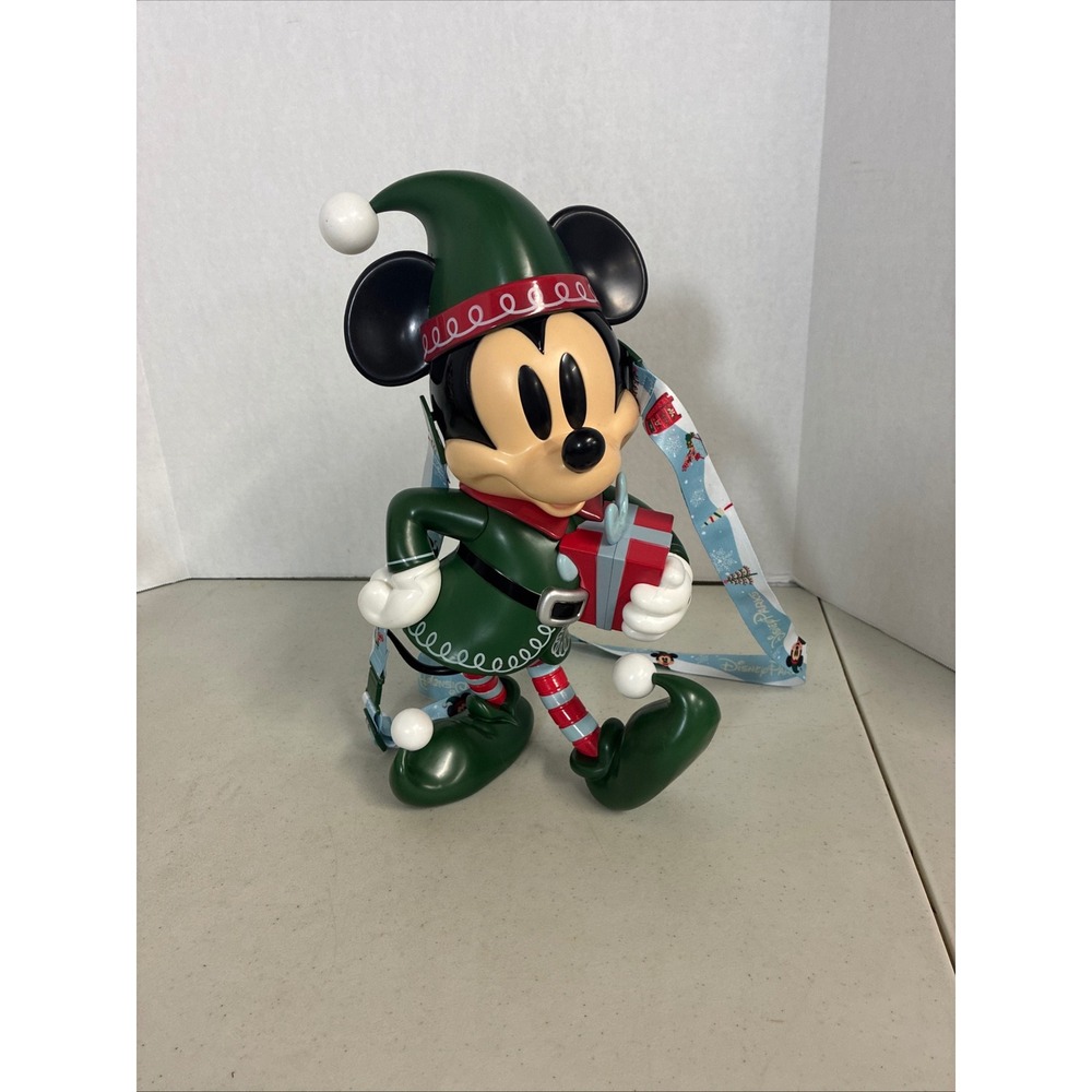 Disney Parks Mickey Mouse‎ Elf Popcorn Bucket Holiday 2022 Christmas Lanyard